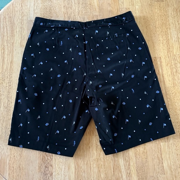 Izod Black Golf Shorts with Blue and White Accents ladies size 14 Stretch - Picture 2 of 9